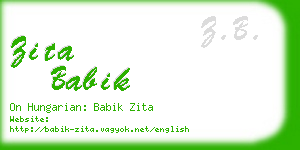 zita babik business card